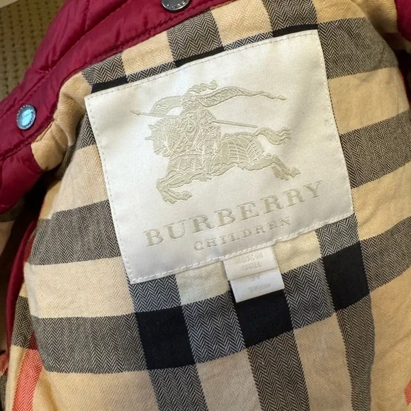Burberry Kids Quilted Jacket - Burgundy - Picture 5 of 12